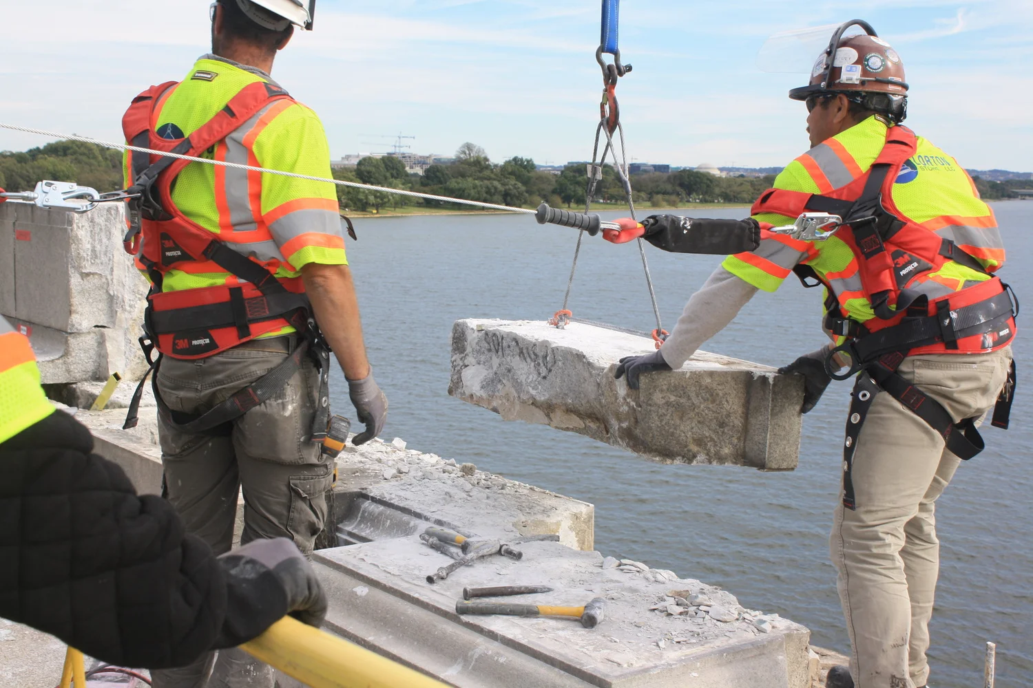 Arlington Memorial Bridge historic granite restoration, Washington DC