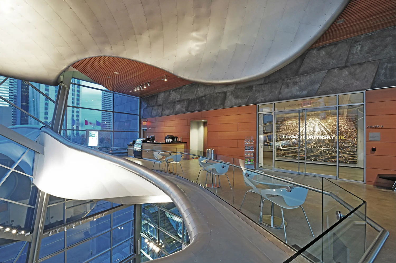 Art Museum of Western Virginia interior marble flooring and stone wall cladding, Roanoke, VA