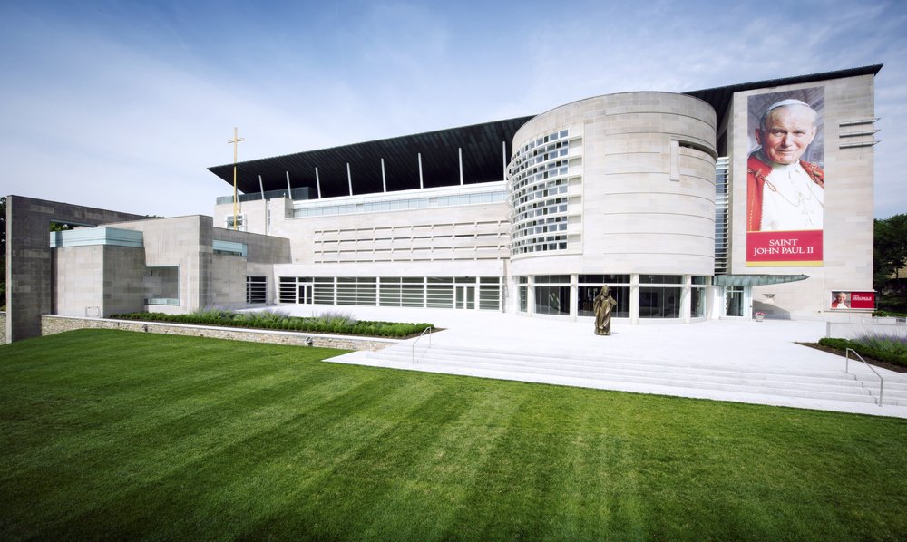 Exterior of the Blessed John Paul II National Shrine in Washington, DC