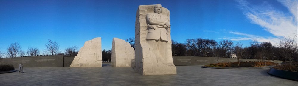 Martin Luther King Memorial granite cladding, paving, and water feature