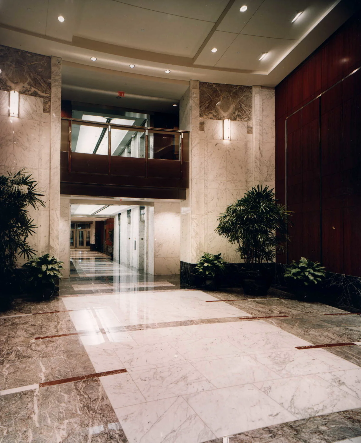 Three Irvington Centre at King Farm marble walls floors and exterior granite cladding